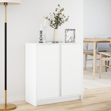 vidaXL Μπουφές με Φώτα LED Λευκός 77x34x85cm από Επεξεργασμένο Ξύλο 1 τεμ.