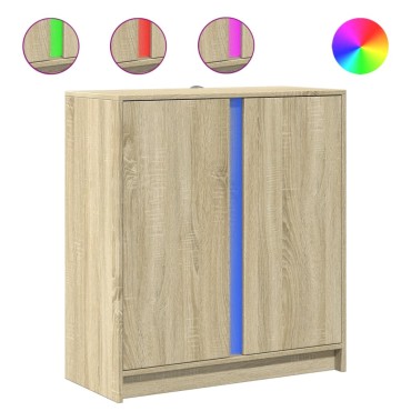 vidaXL Ντουλάπι με Φώτα LED Sonoma Δρυς 77x34x85cm Επεξεργασμένο Ξύλο 1 τεμ.