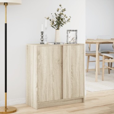 vidaXL Ντουλάπι με Φώτα LED Sonoma Δρυς 77x34x85cm Επεξεργασμένο Ξύλο 1 τεμ.