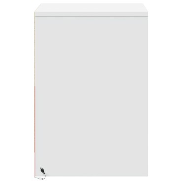 vidaXL Κομοδίνα με Φώτα LED 2 τεμ. Λευκά από Επεξεργασμένο Ξύλο 38x34x50cm