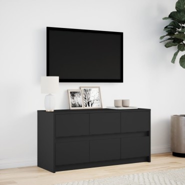 vidaXL Έπιπλο Τηλεόρασης με LED Μαύρο 100x34x50cm από Επεξ. Ξύλο