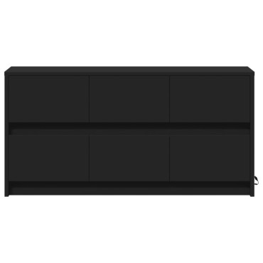 vidaXL Έπιπλο Τηλεόρασης με LED Μαύρο 100x34x50cm από Επεξ. Ξύλο