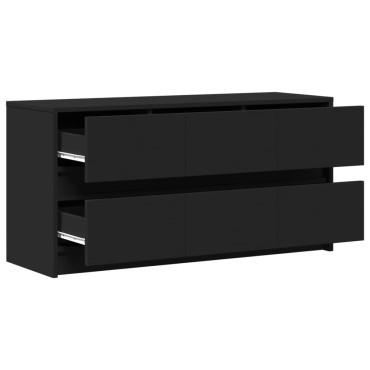vidaXL Έπιπλο Τηλεόρασης με LED Μαύρο 100x34x50cm από Επεξ. Ξύλο