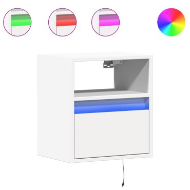 vidaXL Έπιπλο Τοίχου Τηλεόρασης με LED Λευκό 41x31x45cm