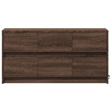 vidaXL Έπιπλο Τηλεόρασης με LED Καφέ Δρυς 100x34x50cm από Επεξ. Ξύλο