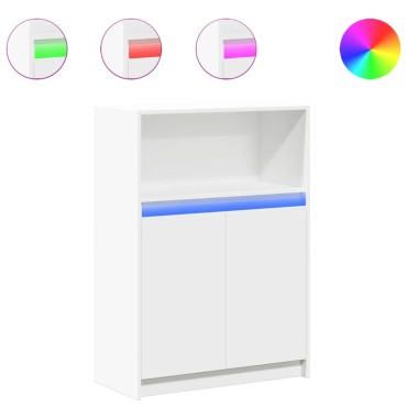 vidaXL Μπουφές με Φώτα LED Λευκός 72x34x100cm από Επεξεργασμένο Ξύλο 1 τεμ.
