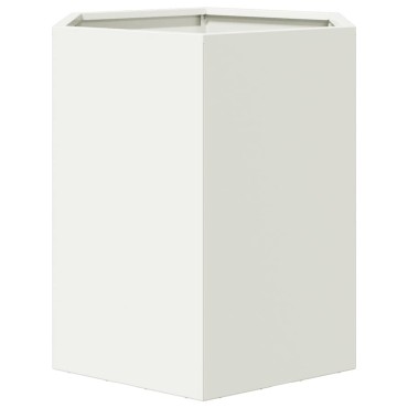 vidaXL Ζαρντινιέρες Κήπου 2τεμ. Εξάγωνη Λευκή 46x40x45 εκ. Ατσάλι