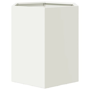 vidaXL Ζαρντινιέρες Κήπου 2τεμ. Εξάγωνη Λευκή 46x40x45 εκ. Ατσάλι