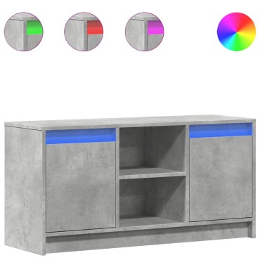 vidaXL Έπιπλο Τηλεόρασης με LED Γκρι Σκυρ. 100x34x50cm Επεξ. Ξύλο
