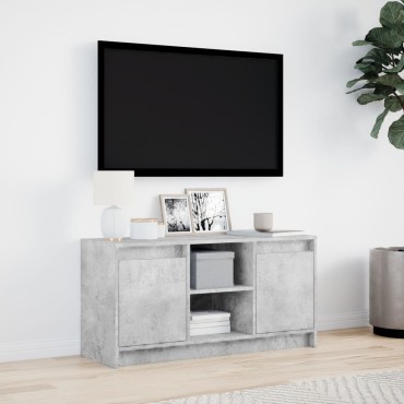 vidaXL Έπιπλο Τηλεόρασης με LED Γκρι Σκυρ. 100x34x50cm Επεξ. Ξύλο