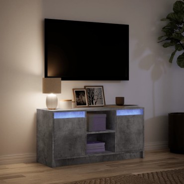 vidaXL Έπιπλο Τηλεόρασης με LED Γκρι Σκυρ. 100x34x50cm Επεξ. Ξύλο