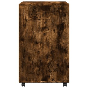 vidaXL Ντουλάπι Με Ροδάκια Καπνιστή Δρυς 60x48x81cm Επεξ. Ξύλο 1 τεμ.