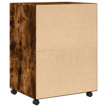 vidaXL Ντουλάπι Με Ροδάκια Καπνιστή Δρυς 60x48x81cm Επεξ. Ξύλο 1 τεμ.