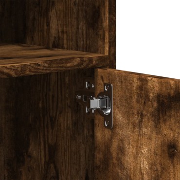 vidaXL Ντουλάπι Με Ροδάκια Καπνιστή Δρυς 60x48x81cm Επεξ. Ξύλο 1 τεμ.
