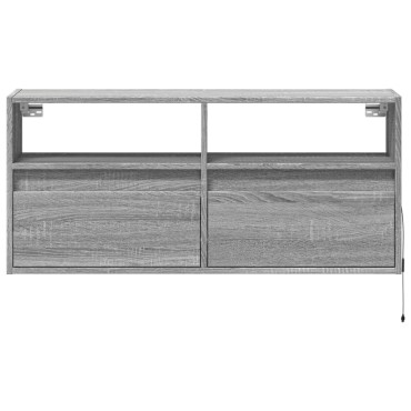 vidaXL Έπιπλο Τοίχου Τηλεόρασης με LED Γκρι Sonoma 100x31x45cm