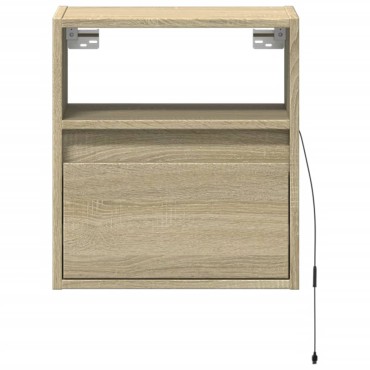 vidaXL Έπιπλα Τοίχου Τηλ. με LED 2 τεμ. Sonoma Δρυς 41x31x45cm