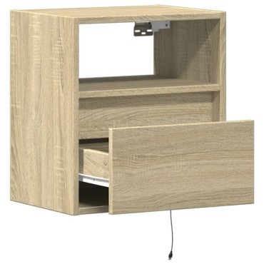 vidaXL Έπιπλα Τοίχου Τηλ. με LED 2 τεμ. Sonoma Δρυς 41x31x45cm