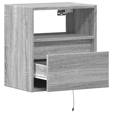 vidaXL Έπιπλα Τοίχου Τηλ. με LED 2 τεμ. Γκρι Sonoma 41x31x45cm