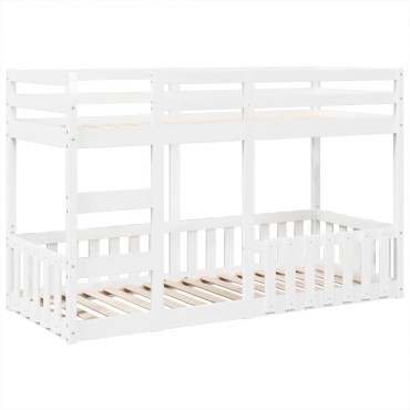 vidaXL Κουκέτα Λευκό 75x190cm από Μασίφ Ξύλο Πεύκου 1 τεμ. - Μονό