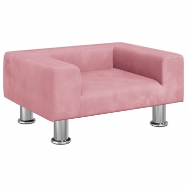vidaXL Καναπές Παιδικός Ροζ 50x40x26,5cm από Βελούδο 1 τεμ.