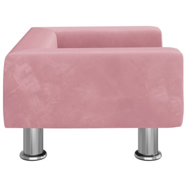 vidaXL Καναπές Παιδικός Ροζ 50x40x26,5cm από Βελούδο 1 τεμ.