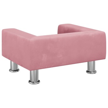 vidaXL Καναπές Παιδικός Ροζ 50x40x26,5cm από Βελούδο 1 τεμ.