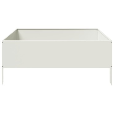 vidaXL Ζαρντινιέρα Υπερυψωμένη Λευκό 100x100x25 εκ. Ατσάλι