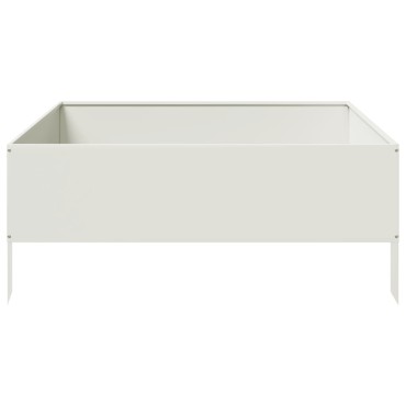 vidaXL Ζαρντινιέρα Υπερυψωμένη Λευκό 100x100x25 εκ. Ατσάλι