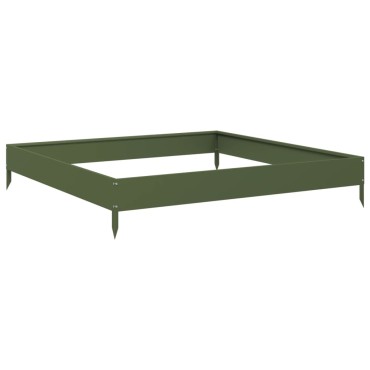 vidaXL Ζαρντινιέρα Υπερυψωμένη Λαδί 100x100x18,5 εκ. Ατσάλι