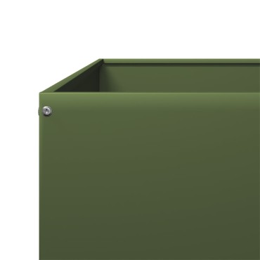 vidaXL Ζαρντινιέρα Υπερυψωμένη Λαδί 100x100x18,5 εκ. Ατσάλι