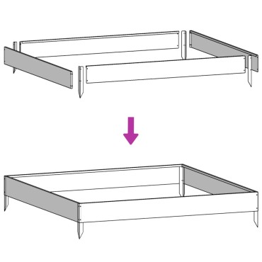 vidaXL Ζαρντινιέρα Υπερυψωμένη Λαδί 100x100x18,5 εκ. Ατσάλι