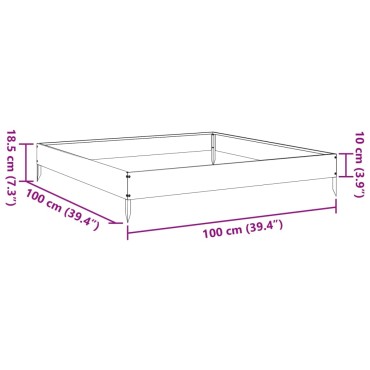 vidaXL Ζαρντινιέρα Υπερυψωμένη Λαδί 100x100x18,5 εκ. Ατσάλι