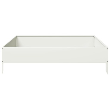 vidaXL Ζαρντινιέρα Υπερυψωμένη Λευκό 100x100x26 εκ. Ατσάλι