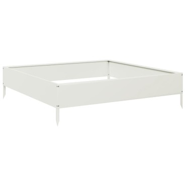 vidaXL Ζαρντινιέρα Υπερυψωμένη Λευκό 100x100x26 εκ. Ατσάλι
