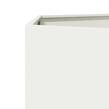 vidaXL Ζαρντινιέρα Κήπου Εξάγωνη Λευκή 69x60x45 εκ. Ατσάλι