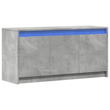 vidaXL Έπιπλο Τηλεόρασης με LED Γκρι Σκυρ. 100x34x50cm Επεξ. Ξύλο