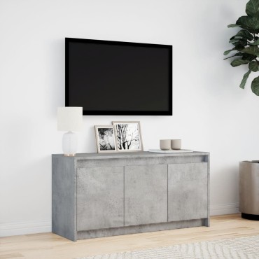 vidaXL Έπιπλο Τηλεόρασης με LED Γκρι Σκυρ. 100x34x50cm Επεξ. Ξύλο