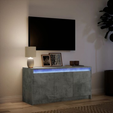 vidaXL Έπιπλο Τηλεόρασης με LED Γκρι Σκυρ. 100x34x50cm Επεξ. Ξύλο
