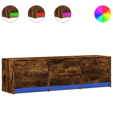 vidaXL Έπιπλο Τηλεόρασης με LED Καπνιστή Δρυς 140x34x40cm Επεξ. Ξύλο