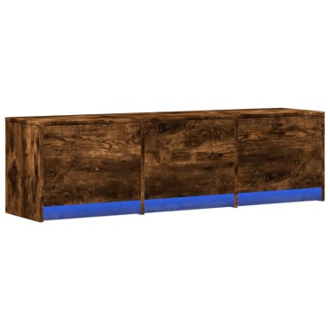 vidaXL Έπιπλο Τηλεόρασης με LED Καπνιστή Δρυς 140x34x40cm Επεξ. Ξύλο
