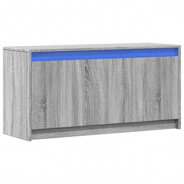 vidaXL Έπιπλο Τηλεόρασης με LED Γκρι Sonoma 100x34x50cm Επεξ. Ξύλο