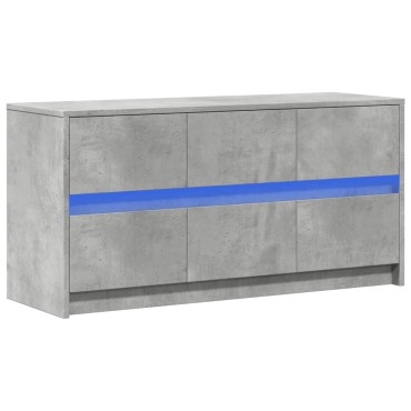 vidaXL Έπιπλο Τηλεόρασης με LED Γκρι Σκυρ. 100x34x50cm Επεξ. Ξύλο