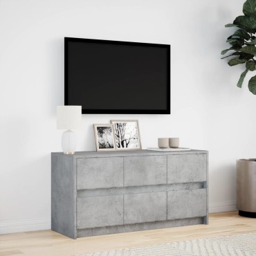 vidaXL Έπιπλο Τηλεόρασης με LED Γκρι Σκυρ. 100x34x50cm Επεξ. Ξύλο