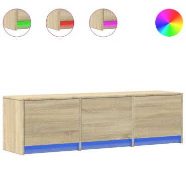 vidaXL Έπιπλο Τηλεόρασης με LED Sonoma Δρυς 140x34x40cm Επεξ. Ξύλο