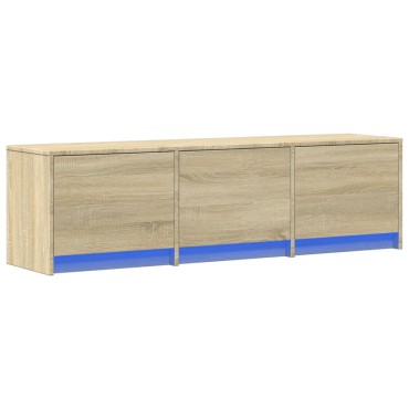vidaXL Έπιπλο Τηλεόρασης με LED Sonoma Δρυς 140x34x40cm Επεξ. Ξύλο