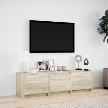 vidaXL Έπιπλο Τηλεόρασης με LED Sonoma Δρυς 140x34x40cm Επεξ. Ξύλο