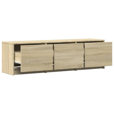 vidaXL Έπιπλο Τηλεόρασης με LED Sonoma Δρυς 140x34x40cm Επεξ. Ξύλο