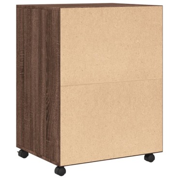 vidaXL Ντουλάπι Με Ροδάκια Καφέ Δρυς 60x48x81cm Επεξεργασμένο Ξύλο 1 τεμ.