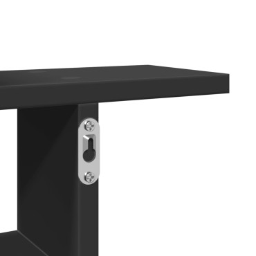 vidaXL Ραφιέρες Τοίχου 2 τεμ. Μαύρες 50x12x50cm από Επεξ. Ξύλο