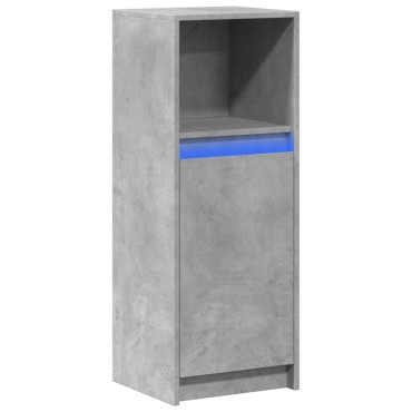 vidaXL Ντουλάπι με Φώτα LED Γκρι Σκυρ. 38x34x100cm Επεξεργασμένο Ξύλο 1 τεμ.